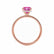 LIVELY - Cushion Pink Sapphire 18k Rose Gold Petite Hidden Halo Pavé Shoulder Set Ring