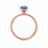 LIVELY - Cushion Blue Sapphire 18k Rose Gold Petite Hidden Halo Pavé Shoulder Set Ring