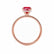 LIVELY - Cushion Ruby 18k Rose Gold Petite Hidden Halo Pavé Shoulder Set Ring