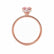 LIVELY - Cushion Champagne Sapphire 18k Rose Gold Petite Hidden Halo Pavé Shoulder Set Ring