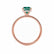 LIVELY - Cushion Emerald 18k Rose Gold Petite Hidden Halo Pavé Shoulder Set Ring