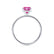 LIVELY - Cushion Pink Sapphire 950 Platinum Petite Hidden Halo Pavé Shoulder Set Ring