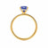 LIVELY - Cushion Blue Sapphire 18k Yellow Gold Petite Hidden Halo Pavé Shoulder Set Ring