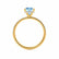 LIVELY - Cushion Aqua Spinel 18k Yellow Gold Petite Hidden Halo Pavé Shoulder Set Ring