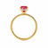 LIVELY - Cushion Ruby 18k Yellow Gold Petite Hidden Halo Pavé Shoulder Set Ring