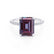 LIVELY - Chatham® Emerald Alexandrite & Diamond 18k White Gold Petite Hidden Halo Pavé Shoulder Set Ring