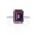 LIVELY - Chatham® Emerald Alexandrite & Diamond 18k White Gold Petite Hidden Halo Pavé Shoulder Set Ring