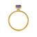 LIVELY - Chatham® Emerald Alexandrite & Diamond 18k Yellow Gold Petite Hidden Halo Pavé Shoulder Set Ring