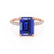 LIVELY - Emerald Blue Sapphire & Diamond 18k Rose Gold Petite Hidden Halo Pavé Shoulder Set Ring