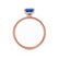 LIVELY - Emerald Blue Sapphire & Diamond 18k Rose Gold Petite Hidden Halo Pavé Shoulder Set Ring