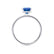 LIVELY - Emerald Blue Sapphire & Diamond Platinum Petite Hidden Halo Pavé Shoulder Set Ring