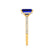 LIVELY - Emerald Blue Sapphire & Diamond 18k Yellow Gold Petite Hidden Halo Pavé Shoulder Set Ring