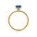 LIVELY - Emerald Blue Sapphire & Diamond 18k Yellow Gold Petite Hidden Halo Pavé Shoulder Set Ring