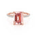 LIVELY - Emerald Champagne Sapphire & Diamond 18k Rose Gold Petite Hidden Halo Pavé Shoulder Set Ring