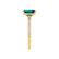 LIVELY - Green Emerald & Diamond 18k Yellow Gold Petite Hidden Halo Pavé Shoulder Set Ring