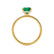 LIVELY - Green Emerald & Diamond 18k Yellow Gold Petite Hidden Halo Pavé Shoulder Set Ring