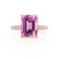 LIVELY - Chatham® Emerald Pink Sapphire & Diamond 18k Rose Gold Petite Hidden Halo Pavé Shoulder Set Ring