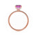LIVELY - Chatham® Emerald Pink Sapphire & Diamond 18k Rose Gold Petite Hidden Halo Pavé Shoulder Set Ring