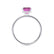 LIVELY - Chatham® Emerald Pink Sapphire & Diamond 18k White Gold Petite Hidden Halo Pavé Shoulder Set Ring