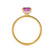 LIVELY - Chatham® Emerald Pink Sapphire & Diamond 18k Yellow Gold Petite Hidden Halo Pavé Shoulder Set Ring