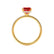LIVELY - Emerald Ruby & Diamond 18k Yellow Gold Petite Hidden Halo Pavé Shoulder Set Ring