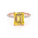 LIVELY - Emerald Yellow Sapphire & Diamond 18k Rose Gold Petite Hidden Halo Pavé Shoulder Set Ring