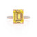 LIVELY - Emerald Yellow Sapphire & Diamond 18k Rose Gold Petite Hidden Halo Pavé Shoulder Set Ring