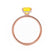 LIVELY - Emerald Yellow Sapphire & Diamond 18k Rose Gold Petite Hidden Halo Pavé Shoulder Set Ring