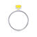 LIVELY - Emerald Yellow Sapphire & Diamond 18k White Gold Petite Hidden Halo Pavé Shoulder Set Ring