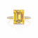 LIVELY - Emerald Yellow Sapphire & Diamond 18k Yellow Gold Petite Hidden Halo Pavé Shoulder Set Ring