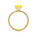 LIVELY - Emerald Yellow Sapphire & Diamond 18k Yellow Gold Petite Hidden Halo Pavé Shoulder Set Ring