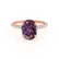 LIVELY - Oval Alexandrite 18k Rose Gold Petite Hidden Halo Pavé Shoulder Set Ring