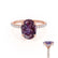 LIVELY - Oval Alexandrite 18k Rose Gold Petite Hidden Halo Pavé Shoulder Set Ring