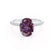 LIVELY - Oval Alexandrite 18k White Gold Petite Hidden Halo Pavé Shoulder Set Ring