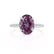 LIVELY - Oval Alexandrite 18k White Gold Petite Hidden Halo Pavé Shoulder Set Ring
