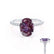 LIVELY - Oval Alexandrite 950 Platinum Petite Hidden Halo Pavé Shoulder Set Ring