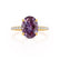 LIVELY - Oval Alexandrite 18k Yellow Gold Petite Hidden Halo Pavé Shoulder Set Ring