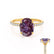 LIVELY - Oval Alexandrite 18k Yellow Gold Petite Hidden Halo Pavé Shoulder Set Ring
