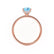 LIVELY - Oval Aqua Spinel 18k Rose Gold Petite Hidden Halo Pavé Shoulder Set Ring