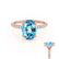 LIVELY - Oval Aqua Spinel 18k Rose Gold Petite Hidden Halo Pavé Shoulder Set Ring