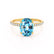 LIVELY - Oval Aqua Spinel 18k Yellow Gold Petite Hidden Halo Pavé Shoulder Set Ring