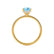 LIVELY - Oval Aqua Spinel 18k Yellow Gold Petite Hidden Halo Pavé Shoulder Set Ring