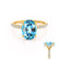 LIVELY - Oval Aqua Spinel 18k Yellow Gold Petite Hidden Halo Pavé Shoulder Set Ring
