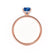 LIVELY - Oval Blue Sapphire 18k Rose Gold Petite Hidden Halo Pavé Shoulder Set Ring