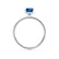 LIVELY - Oval Blue Sapphire 950 Platinum Petite Hidden Halo Pavé Shoulder Set Ring
