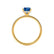 LIVELY - Oval Blue Sapphire 18k Yellow Gold Petite Hidden Halo Pavé Shoulder Set Ring