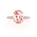 LIVELY - Oval Champagne Sapphire 18k Rose Gold Petite Hidden Halo Pavé Shoulder Set Ring