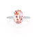 LIVELY - Oval Champagne Sapphire 950 Platinum Petite Hidden Halo Pavé Shoulder Set Ring