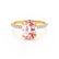 LIVELY - Oval Champagne Sapphire 18k Yellow Gold Petite Hidden Halo Pavé Shoulder Set Ring