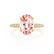 LIVELY - Oval Champagne Sapphire 18k Yellow Gold Petite Hidden Halo Pavé Shoulder Set Ring